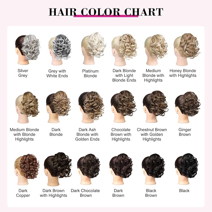 REECHO 9" Short Ponytail Extension, Classic Loose Curly Wavy Claw Clip Pony tails Hair Extensions HP001 Hairpieces for Women (Light Brown with Blonde Highlights)