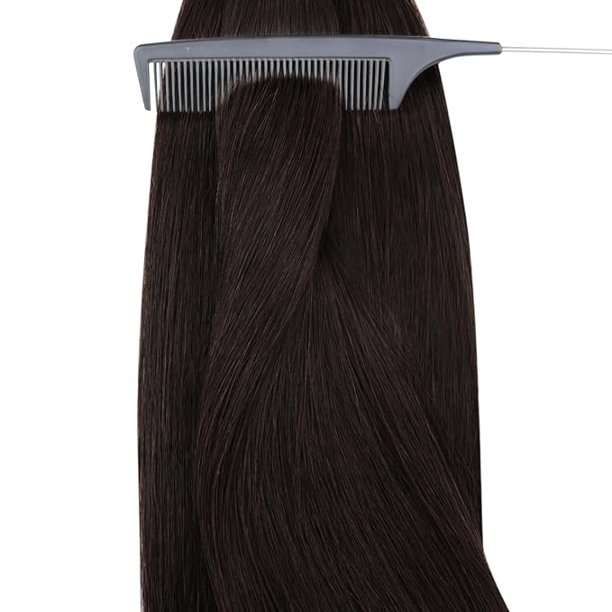 YoungSee Nano Beads Hair Extensions Dark Brown 26 Inch Nano Ring Hair Extensions Human Hair Brown Nano-Tip Hair Extension Real Human Hair Browns Nanobead Hair Extension for Long Hair 50s 50g
