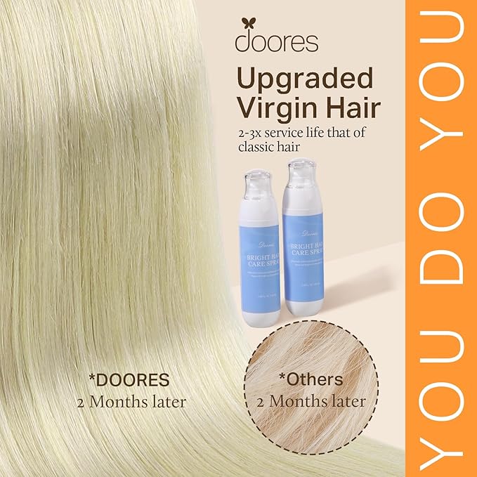 DOORES Clip in Hair Extensions, Light Ash Brown to Ash Blonde 150g 9pcs 16 Inch, Remy Human Hair Extensions, Natural Silky Straight Thick Hair