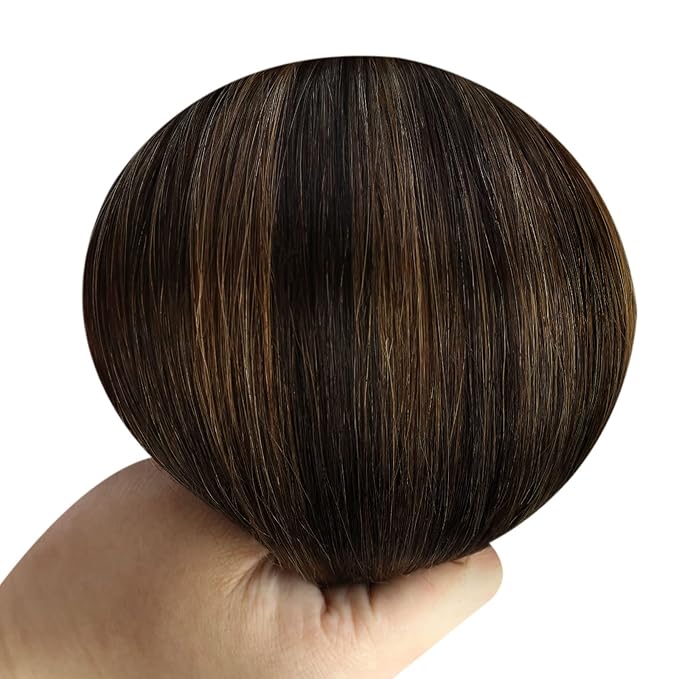 YoungSee 130G Wire Hair Extensions Human Hair Brown Ombre Hair Extensions Invisible Wire Darkest Brown Balayage Medium Brown Headband Hair Extension Real Human Hair 20Inch