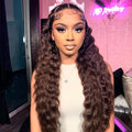 MEIMEI 30 Inch 250% Density HD Full Lace Front Wigs Human Hair Loose Deep Wave Chocolate Brown 15A Grade Real Full Large Lace Space Brown 13x4 Loose Wave Lace Frontal Wigs Human Hair Pre Plucked