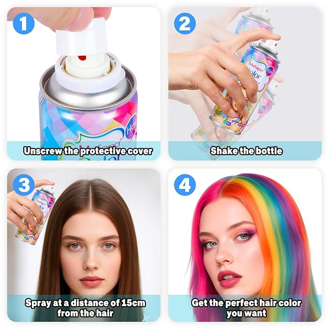 Black Hair Spray Temporary Hair Color Spray for Kids Women Men, Temporary Hair Dye, Root Touch Up Hair Color Dye,Washable Hair Spray Wax for Party Makeup, Halloween, Cosplay(120ML)