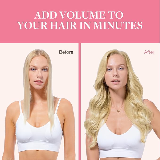 GOO GOO Clip in Hair Extensions Real Human Hair, Remy Human Hair Extensions Clip ins for Women, Natural Human Hair, 18inch 110g 7Pcs, 22F Light Golden Blonde