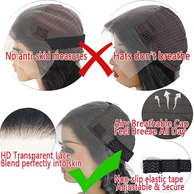 18 Inch Lace Front Wigs Human Hair 13x6 Straight Lace Front Wigs Human Hair Pre Plucked Glueless Wig HD Lace Front Wigs for Black Wome 200 Density Natural Color