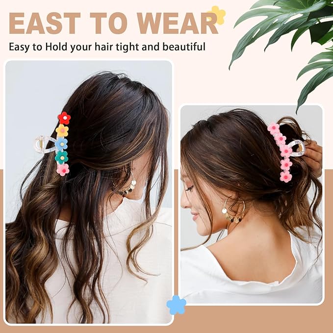 Hair Claw Clips for Women,2Pcs Large Non-Slip Metal Sparkly Butterfly Hair Clips Strong Hold Hair Accessories for Thin & Thick Hair