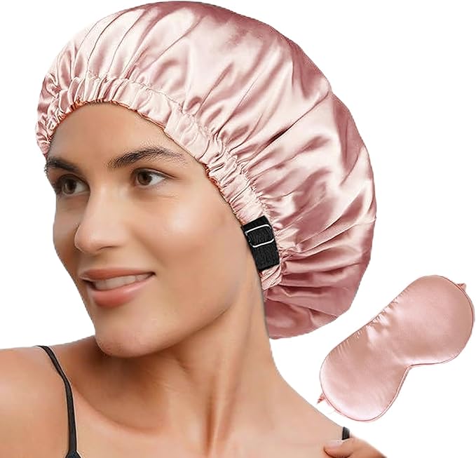 2Pcs Hair Bonnets For Sleeping Satin Bonnet Silk Bonnets For Women Silky Night Caps Womens Curly Hair Sleep Cap