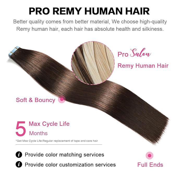 SUYYA Tape in Hair Extensions Human Hair Darkest Brown 30 Inch 60g/pack 20pcs Straight Seamless Skin Weft Tape in Real Human Hair Extensions (30 inch #2 Darkest Brown