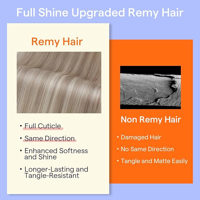 Full Shine Clip in Highlight Human Hair Ash Blonde Real Hair Clip in Extensions Blonde Remy Brazilian Seamless Hair Extensions Double Weft 7 Pcs 24 Inch 120 G