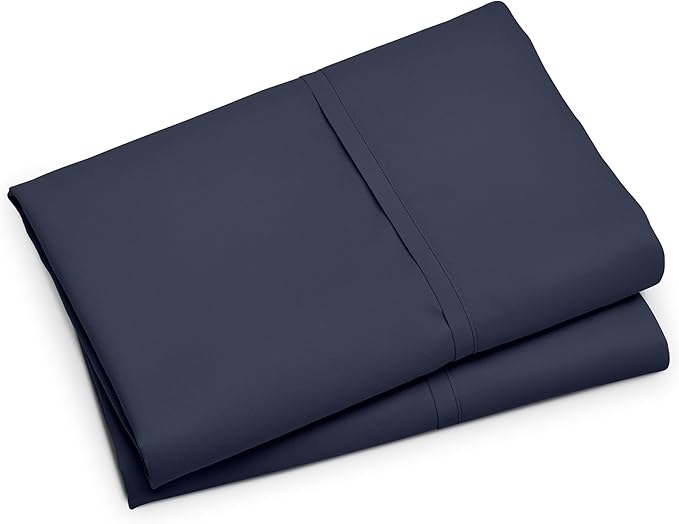Bare Home Premium 1800 Ultra-Soft Microfiber Pillowcase Set - Double Brushed - Hypoallergenic - Wrinkle Resistant (Standard Pillowcase Set of 2, Midnight Blue)