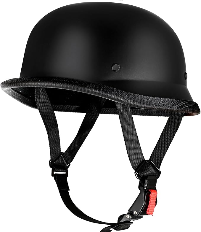 German Style Skull Cap Adult Men Women Half Shell Helmet, DOT Approved Retro Face Helmet for Cruiser Scooter Chopper