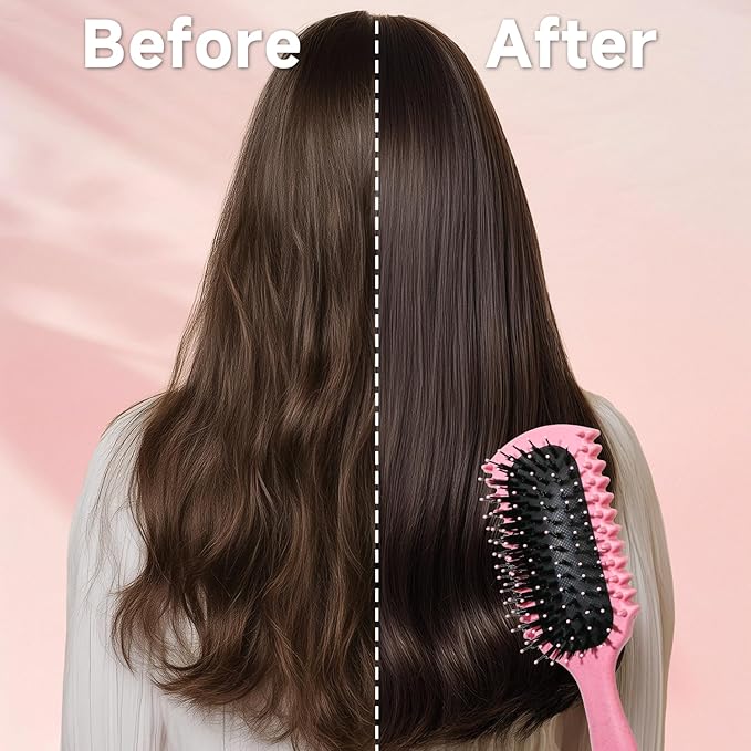 Curl Defining Brush, Curly Hair Brush Products With 3 Pcs Slick Back Hair Brush Set Bristle Brush Edge Control Teasing Comb for women (Beige)