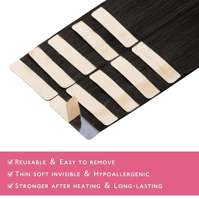 WENNALIFE Tape in Hair Extensions Human Hair Dark Brown to Chestnut Brown and Dirty Blonde Highlighted Tape in Extensions, 10pcs 30g 20 inch Remy Invisible Tape Ins Straight Colored Soft Refill Set