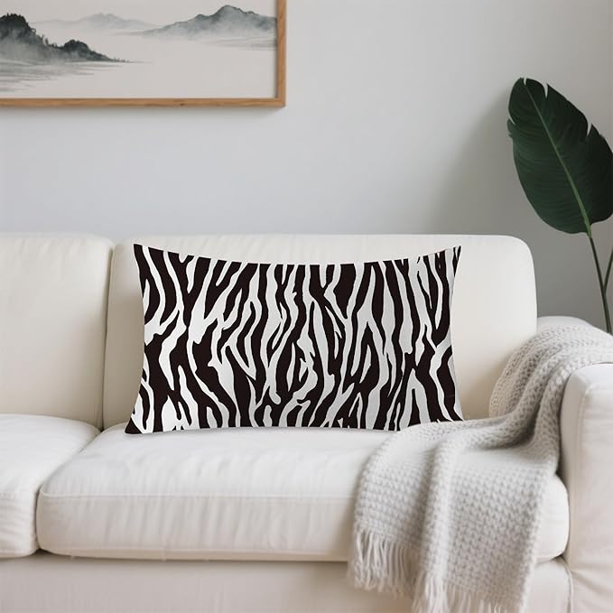 Zebra Black and White Satin Pillow Case Queen Size,Soft Pillowcases for Hair and Skin Similar to Silk,Pillowcases with Hidden Zipper Bedding Accessories,20X30 Inches,1 Pack