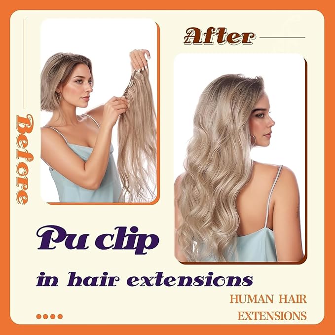 Full Shine Brown Extensions clip in Balayage Brown with Blonde Seamless Hair Extension Short 12 Inch Hair Extensions Clip in Human Hair for Women 12 Inch 95 Grams 8 PCS