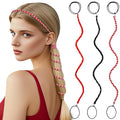 3 Packs Ponytail Holders Hair Ties for Women, Spiral Pony Tails Elastic Braided Hair Holders for Gym Swimming Sports (3pcs16"colorful02)