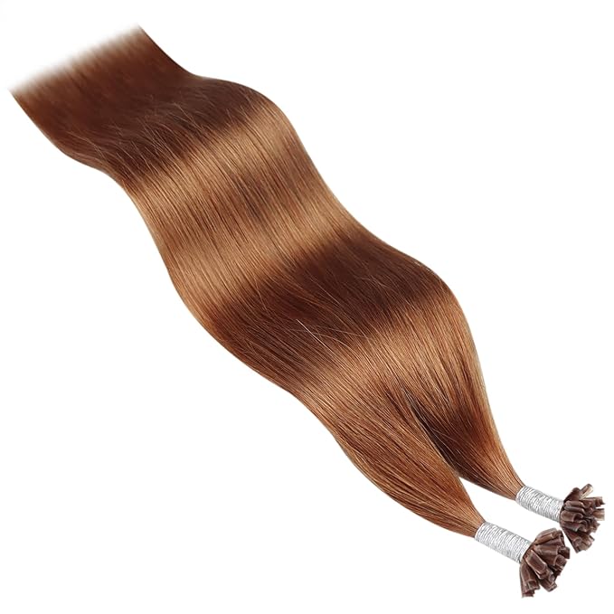 YoungSee U Tip Hair Extensions Copper UTip Hair Extensions Human Hair Copper Silky Straight 16In 50s/50G