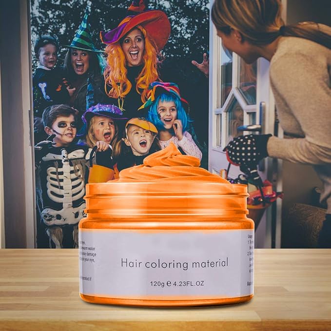 Orange Hair Spray Color Temporary, Hair Color Spray Wax, Ash for Cosplay, Party, Masquerade, Halloween (1 Pack)