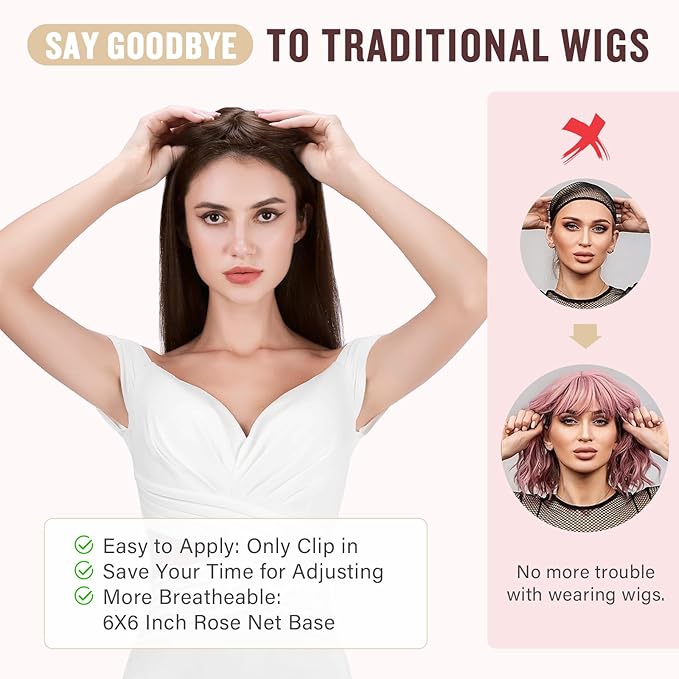 Hairro 18 Inch Long Hair Toppers Wavy with Side Bangs for Women, Clips In Synthetic Hairpieces Capless, for Adding Volume/Birthday/Party/Halloween/Cosplay Dress Up, Natural Black