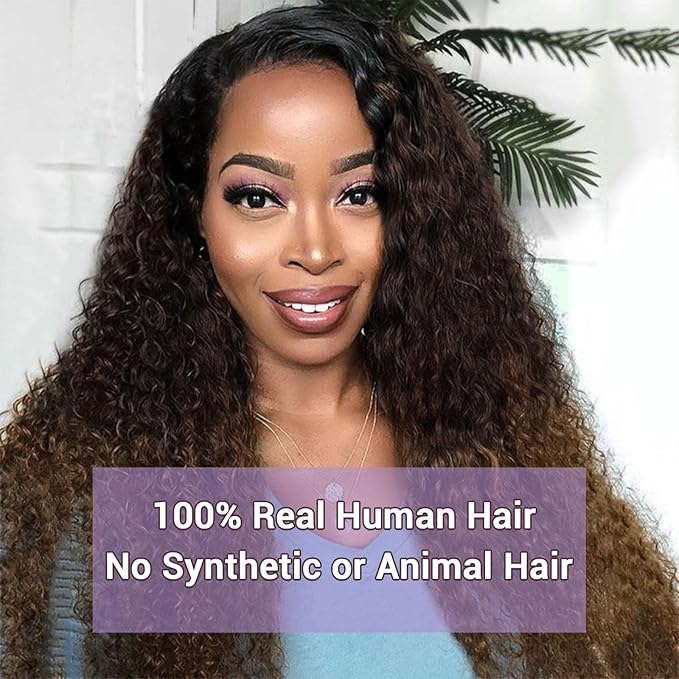 T1B/2/30 Ombre Water Wave Lace Closure 2x6 100% Real Human Hair 16 Inch Chestnut Brown Ombre Water Wave Transparent Lace Closure