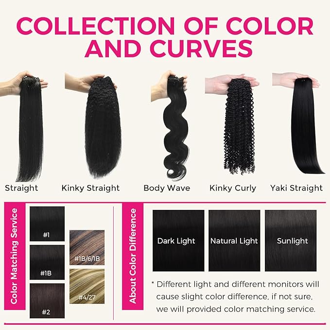 Lashey Clip in Hair Extensions Real Human Hair 7pcs 120g Kinky Curly Clip in Hair Extensions 16 Inch Remy Human Hair Natural Black