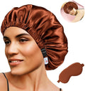 2Pcs Hair Bonnets For Sleeping Satin Bonnet Silk Bonnets For Women Silky Night Caps Womens Curly Hair Sleep Cap