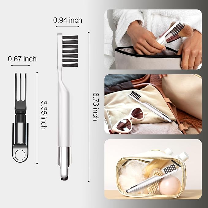 Boar Bristles Hair Brush for Women and Men, Detangling Hair Brush for Smoothing Massage Add Shine, Nylon&Boar Bristles Detangler brush for Hair Healthy (CleanerTool-White)
