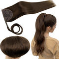 RUNATURE Ponytail Extension Human Hair Straight Brown Ponytail Hair Extensions 18 Inch 80g Natural Hair Ponytail Extension with Magic Paste Long Ponytail Real Hair Extensions One Piece Silky