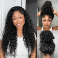 360 Deep Wave Lace Front Wigs Human Hair 200% Density 360 HD Lace Front Wigs Deep Wave Pre Plucked with Baby Hair Curly Human Hair Wig with Adjustable Straps for Women (26 Inch)