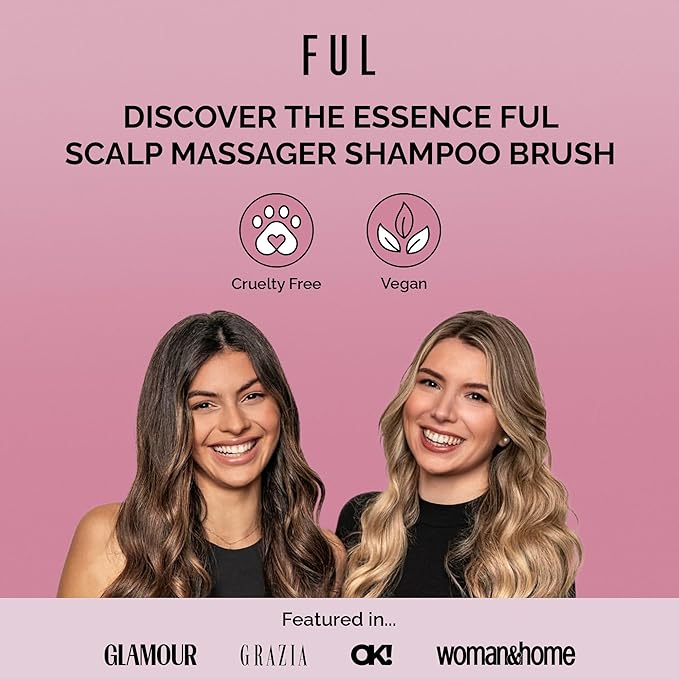 FUL Beige Scalp Massager with Super Soft Silicone Brush for Hair Growth and Exfoliating Scalp, Ideal Scalp Massager Hair Growth Tool and Scalp Brush for Stimulating Hair and Cleansing
