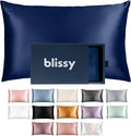 Blissy Silk Pillowcase - 100% Pure Mulberry Silk - 22 Momme 6A High-Grade Fibers - Silk Pillow Cover for Hair & Skin - Regular, Queen & King (Blue, King)