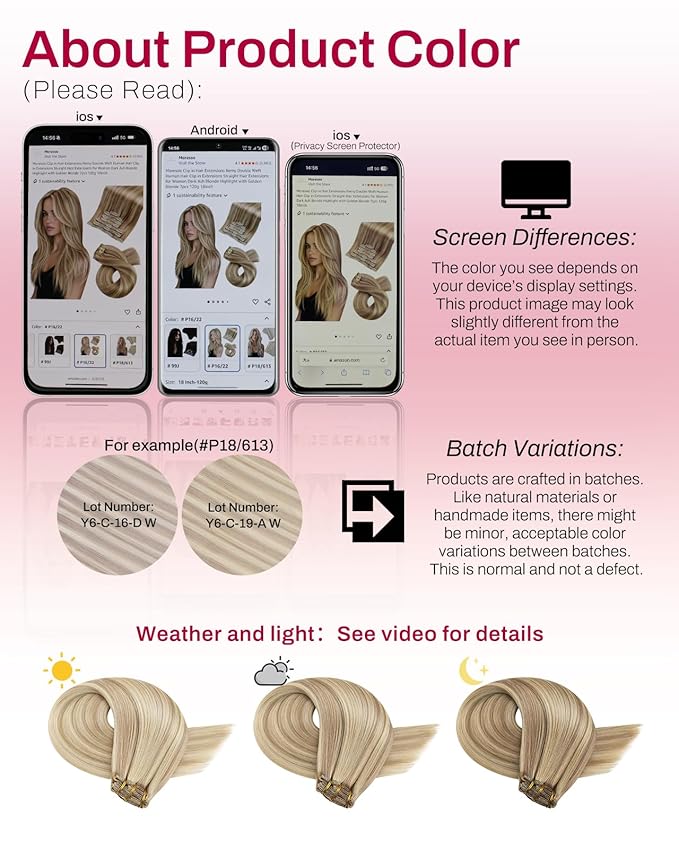 Moresoo Clip in Hair Extensions Real Human Hair Remy Human Hair Clip in Extensions Dark Ash Blonde Highlight with Golden Blonde Hair Extensions for Women 5pcs 80g 18inch
