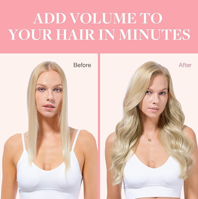 GOO GOO Clip in Hair Extensions Real Human Hair, Remy Human Hair Extensions Clip ins for Women, Natural Human Hair, 26inch 180g 7Pcs, #60A Platinum Blonde