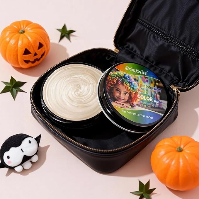 White Hair Wax, Temporary Hair Color Wax, Nourishing & Washable Hair Color for Kids, Women and Men 2.12 Oz.