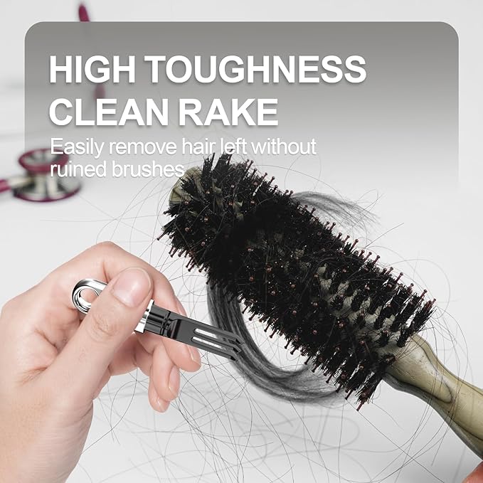 Boar Bristles Hair Brush for Women and Men, Detangling Hair Brush for Smoothing Massage Add Shine, Nylon&Boar Bristles Detangler brush for Hair Healthy (CleanerTool-White)