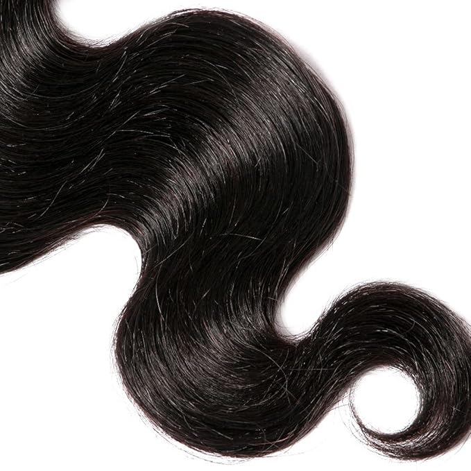 Bundles Human Hair Color 1B Body Wave Bundles Brazilian Virgin Soft and Silky Remy Hair Single Bundle 16 Inch Double Weft Natural Black Body Wave Bundle Hair Weave 100g