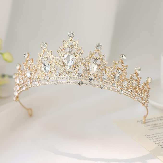 Princess Tiara and Crown for Women Wedding Tiaras for Bridal girls Tiaras and Crystal Crowns Rhinestone Headband Metal Hair Accessories for Costume Birthday Party Prom Gifts