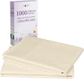 California Design Den Pillow Covers Queen Size Set of 2-1000 Thread Count Sateen, Soft & Thick 100% Cotton Pillowcases Standard/Queen - Ivory (Creamy Beige Tone)