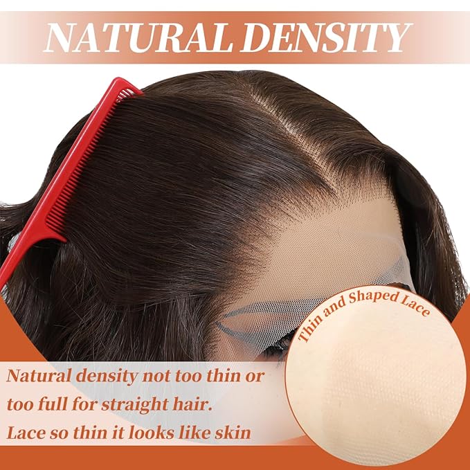 Synthetic Lace Front Wigs Pre Plucked 26 Inch Long Wavy Chocolate Brown 100% Futura Premium 13x4 HD Lace Wigs For Black Women Ready to Wear Beginner Friendly