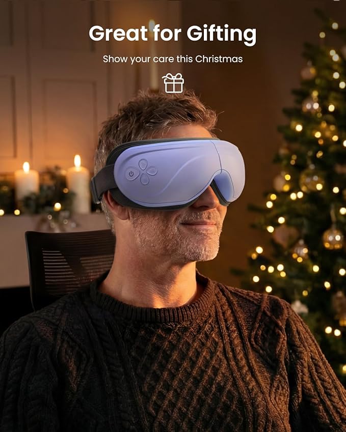 RENPHO Eyeris 2 Eye Massager with Heat, Birthday Christmas Gifts for Grandkids Mom Dad Women Men Face Massager, Heated Eye Mask for Improve Sleep