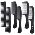 6PCS Large Wide Tooth Comb Set Detangling Shower Hair Comb Professional Carbon Fiber Cutting Comb for Women&Men's Wet Dry Curly Long Hair Anti Static Heat Resistant Comb Reduce Hair Loss and Breakage