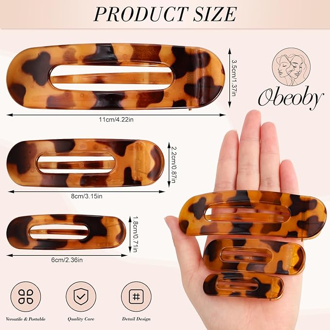15 PCS Flat Hair Clips for Women & Girls, 5 Colors French Flat Claw Clips 3 Sizes Accessories Barrettes for Thin Thick Fine Hair