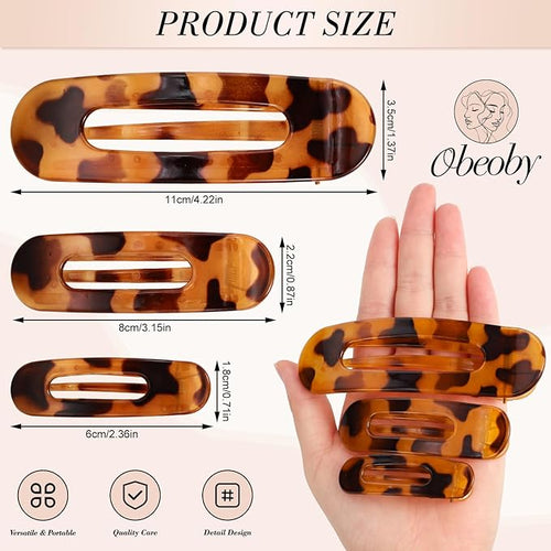 15 PCS Flat Hair Clips for Women & Girls, 5 Colors French Flat Claw Clips 3 Sizes Accessories Barrettes for Thin Thick Fine Hair