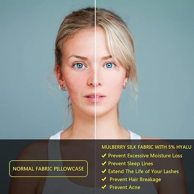 Silk Pillowcase 2 Pack, Mulberry Silk Pillow Cases Queen Size Set of 2, Anti Acne Silk Pillowcase for Hair and Skin, Natural Silk Satin Pillowcases Gifts for Women Men 2 Pack with Zipper, Ivory