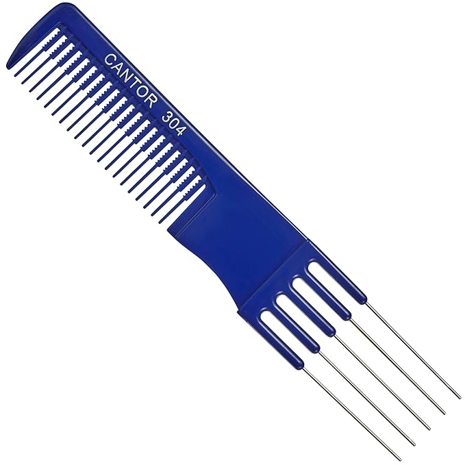 Lift Teasing Comb and Hair Pick 1 Pack Stainless Steel Lifts - Chemical and Heat Resistant Detangler Anti Static Comb For All Hair Types By Cantor