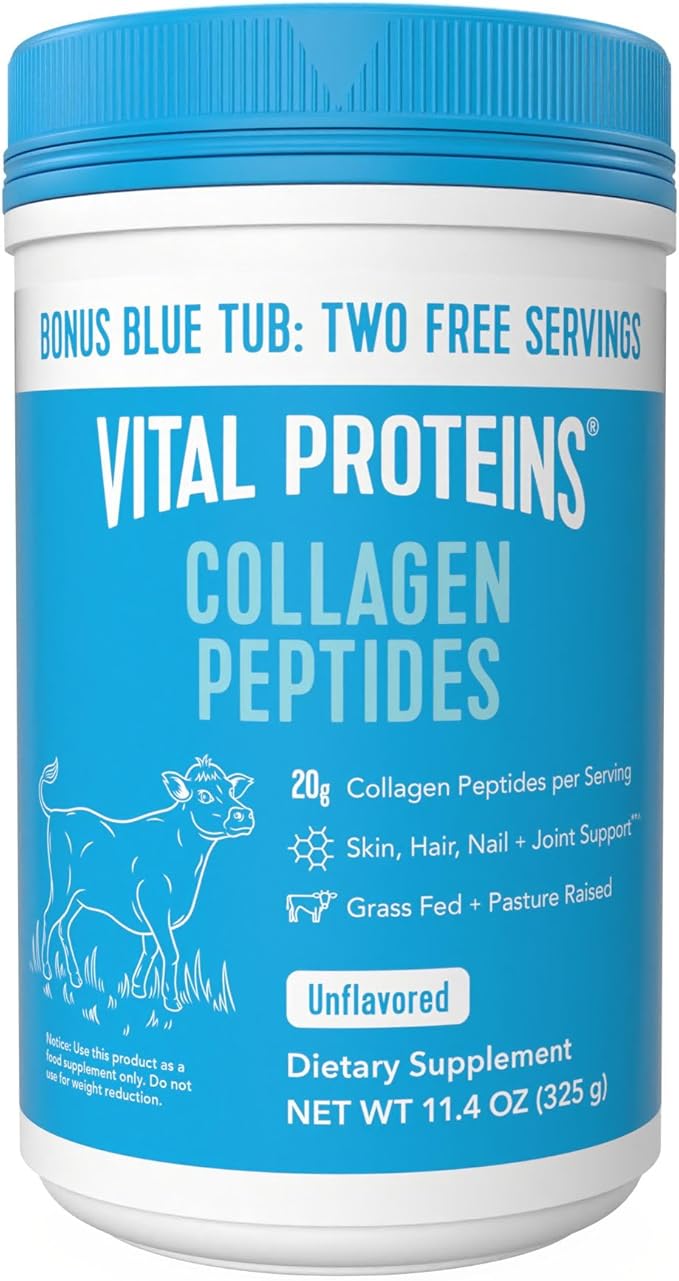 Vital Proteins Collagen Peptides Powder - Supports Hair, Nail, Skin, Joint Health, Unflavored, Zero Sugar, 11.4oz