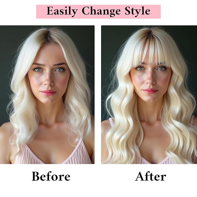 SEGO 100% Real Human Hair Toppers, with Air Bangs, Silk Base 150% Density, Clip in Topper, 2.7”x5.1”, HairPieces for Women, with Thinning/Hair Loss Cover Gray