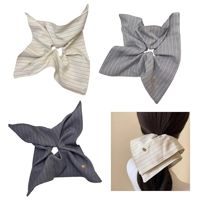 Elastic Hair Scrunchie Fabric Headbands For Women Soft And Stretchy Hair Tie For Everyday Use Or Special Occasion(Dark Grey)