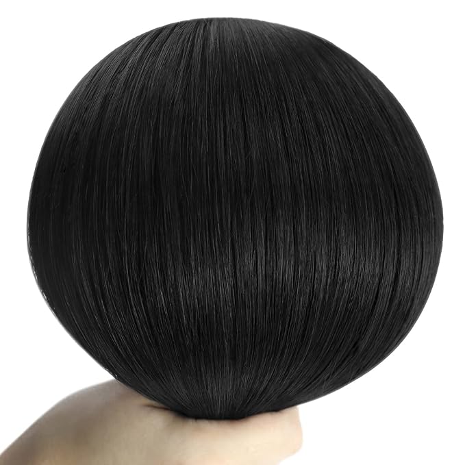 YoungSee Human Hair Weft Extensions Black Sew in Hair Extensions Real Human Hair Jet Black Natural Hair Extensions Weft for Women 16Inch 100G