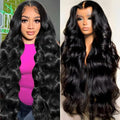 18 Inch 13x6 Lace Front Wigs Human Hair 200 Density Body Wave HD Lace Front Wigs Human Hair Pre Plucked Natural Color Glueless Wig 100% Virgin Human Hair Lace Front Wigs for Women
