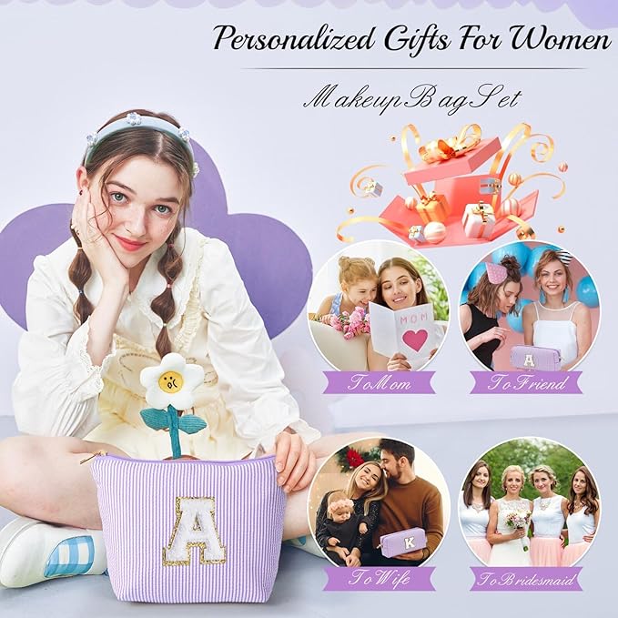 YOOLIFE Christmas Gifts For Teenage Girls Birthday Gift for Girls Makeup Bag Cosmetic Bag Teacher Gifts for 3 4 5 6 7 8 9 10 11 12 13 Year Old Girl Christmas Gift For Women M